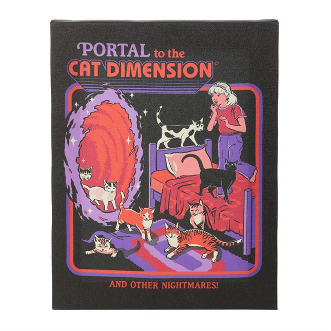 19x25cm The Cat Dimension Canvas Plaque by Steven Rhodes