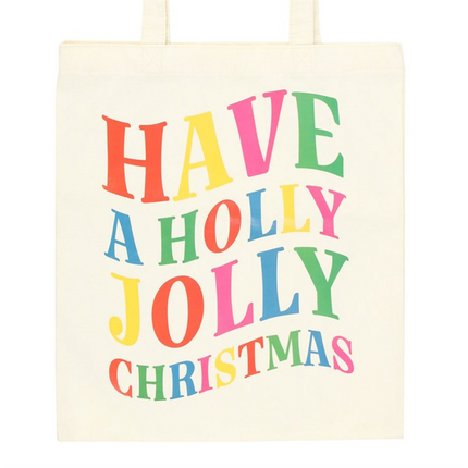 Holly Jolly Christmas Polyester Tote Bag