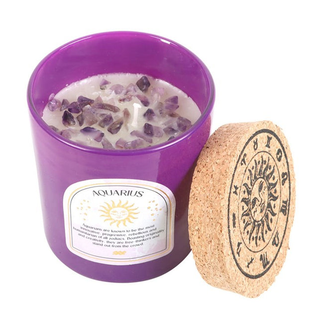 Aquarius Bergamot & Mandarin Gemstone Zodiac Candle