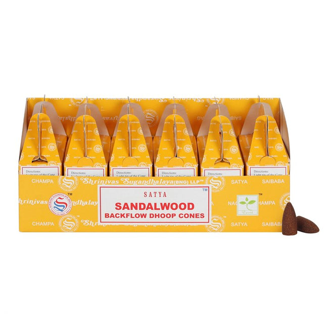 Set of 6 Sandalwood Backflow Dhoop Cones by Satya (6/30)