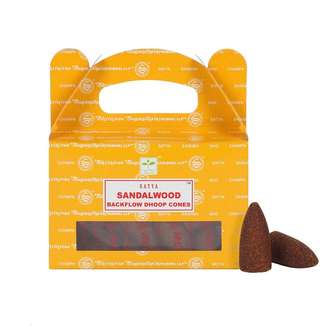 Set of 6 Sandalwood Backflow Dhoop Cones by Satya (6/30)