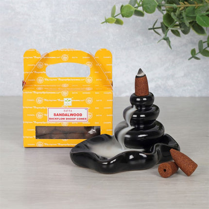 Set of 6 Sandalwood Backflow Dhoop Cones by Satya (6/30)