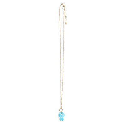 Blue Aura Crystal Mushroom Necklace Greeting Card